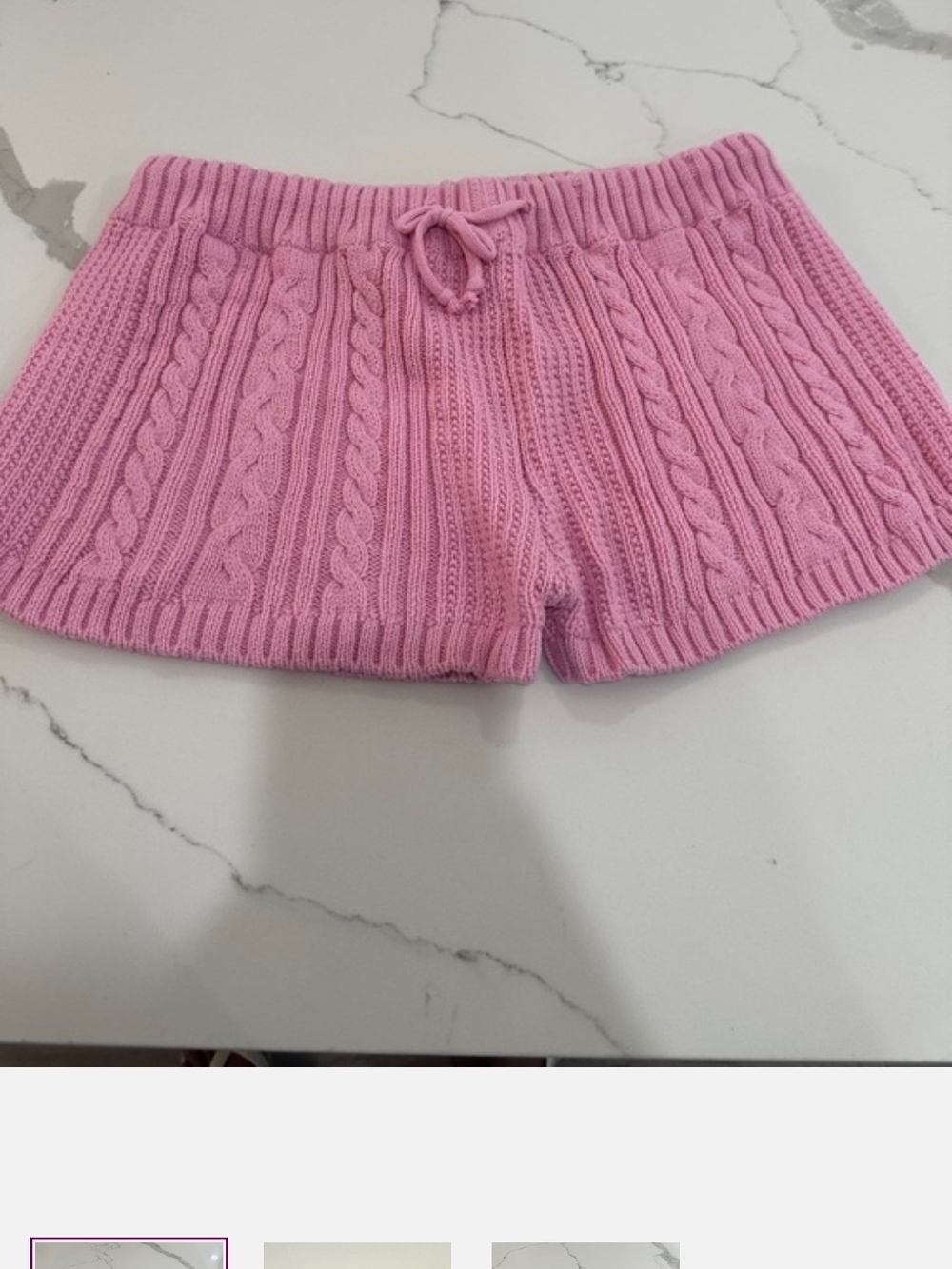 Forever 21 Pink Cable Knit Athletic Shorts New Size Medium